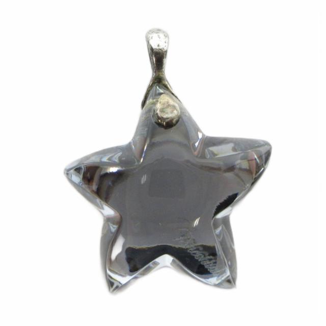 【中古】バカラ Baccarat ネックレス アクセサリー トップのみ スター ガラス ロゴ Silver925 青 ブルー ■GY18 /MQ