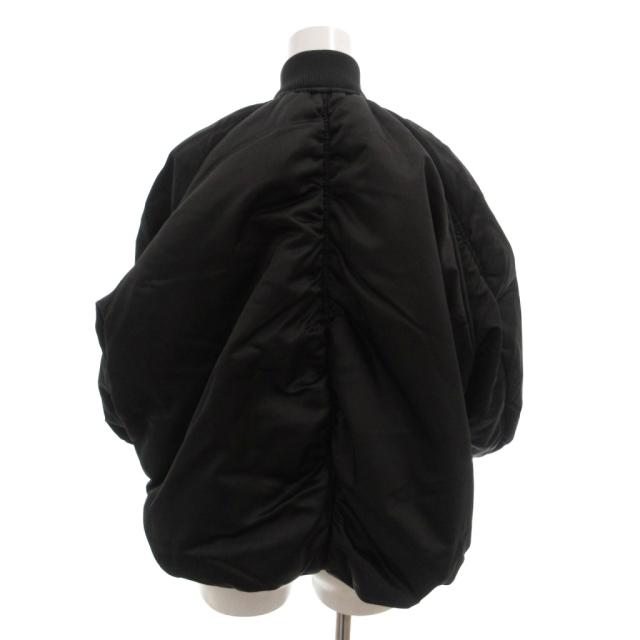 【中古】ディーゼル DIESEL ブルゾン ジャケット 中綿 ギャザー ナイロン MA-1 リブ XS 黒 ブラック /FF ■GY65_1