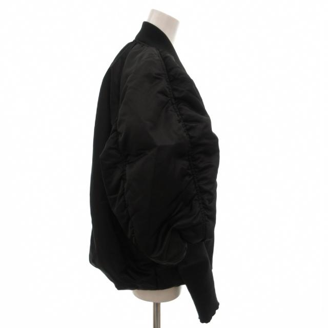 【中古】ディーゼル DIESEL ブルゾン ジャケット 中綿 ギャザー ナイロン MA-1 リブ XS 黒 ブラック /FF ■GY65_2