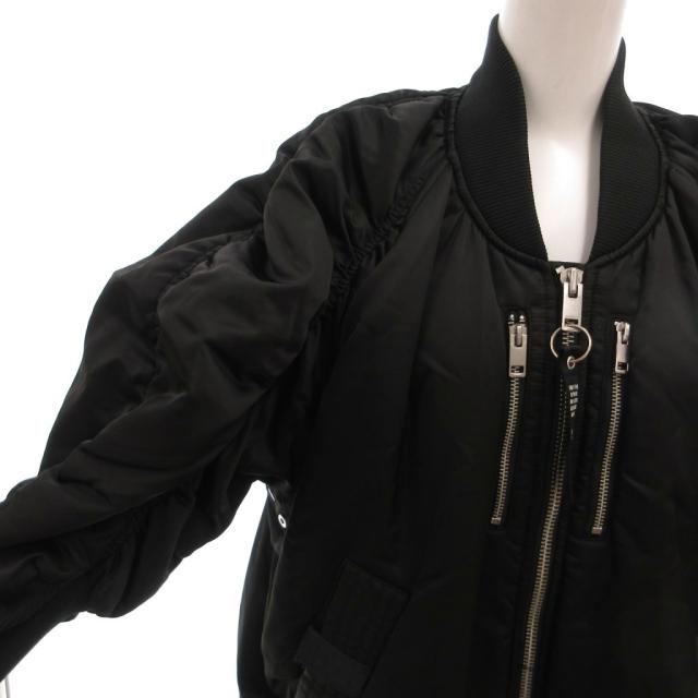 【中古】ディーゼル DIESEL ブルゾン ジャケット 中綿 ギャザー ナイロン MA-1 リブ XS 黒 ブラック /FF ■GY65_4