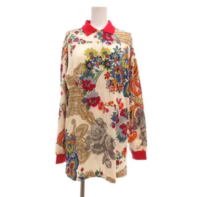 【中古】レオナール LEONARD FASHION 美品 シャツ ブラウス 長袖 花柄 フラワープリント 1 マルチカラー /MG ■GY18