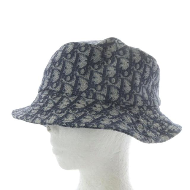 【中古】クリスチャンディオール Christian Dior 帽子 バケットハット トロッター 58 ブルー /YO24 ■GY40 ■OH レディース