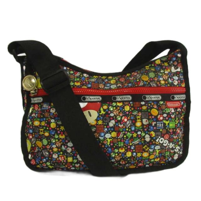 【中古】LesportSAC × 任天堂 パワーアップバースト スーパーマリオ ショルダーバッグ ナイロン ロゴ マルチカラー