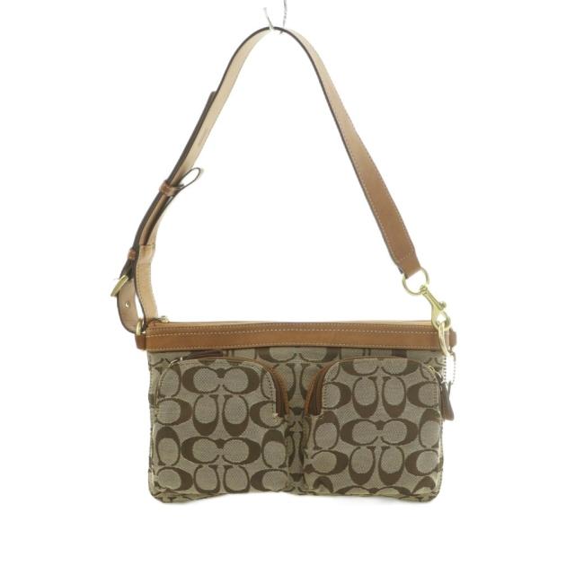 【中古】コーチ COACH ショルダーバッグ モノグラム柄 ベージュ 茶 /MI ■GY18 レディース