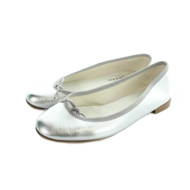 【中古】レペット Repetto V086AGM サンドリオン バレリーナ バレエシューズ フラット グリッター リボン 35.5 23cm