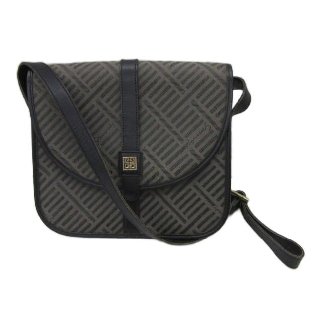 【中古】ジバンシィ ショルダーバッグ 曲がったがけ 伝達人御徒面子 帆布 なめし革 黒 4Gロゴタイプ 総柄 /YS11