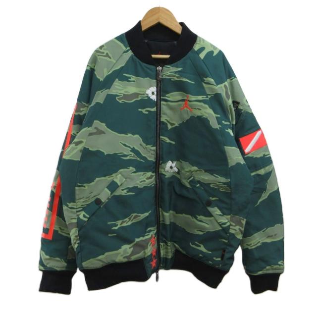 【中古】ナイキ NIKE Air Jordan City Of Flight Bomber Jacket 飛翔上衣 上衣 M 緑 緑であること