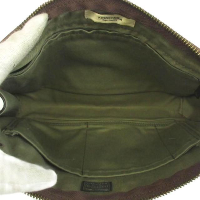 【中古】ポーター PORTER 吉田カバン B印 YOSHIDA セカンドバッグ クラッチバッグ レザー ロゴ 茶色 ブラウン_2