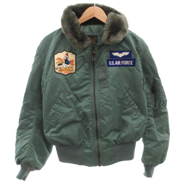 【中古】アルファ ALPHA B-15D 飛翔上衣 上衣 ミリタリー 中綿 刺しゅう ボア 紋章 ロゴタイプ M カーキ