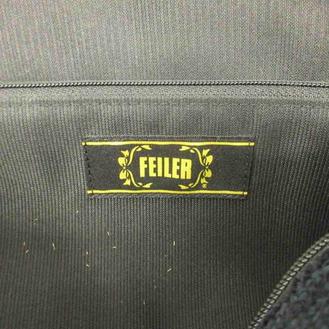 【中古】フェイラー FEILER ボストンバッグ ハンドバッグ シュニール織 薔薇 花柄 総柄 ロゴ 黒 ブラック /XZ ■GY18_3