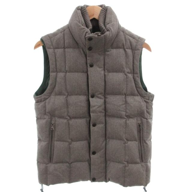 【中古】モンクレール MONCLER TENAY GILET ダウンベスト ジャケット ジップアップ ウール 1 グレー