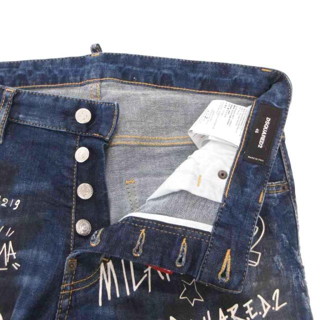 【中古】ディースクエアード DSQUARED2 美品 Dark Graffiti Wash Skater Jeans SKATER JEAN スケータージーン_3