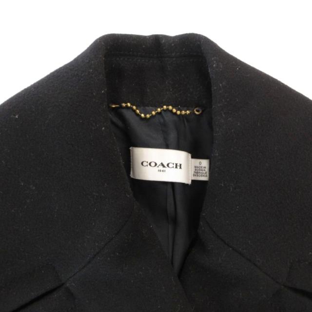 【中古】コーチ COACH ピーコート ジャケット ダブル ゴールドカラーボタン ショート 0 黒 ブラック_6