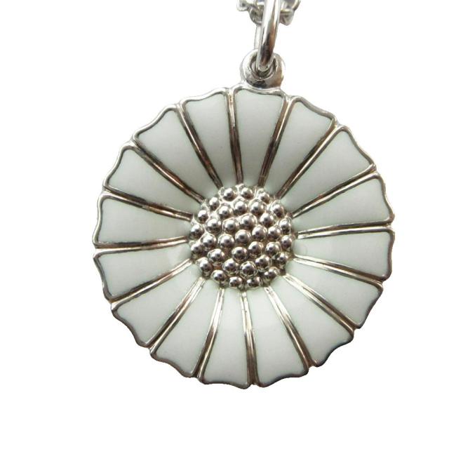 【中古】ジョージジェンセン GEORG JENSEN ネックレス アクセサリー ペンダント ロゴ 花 Silver925 シルバー色