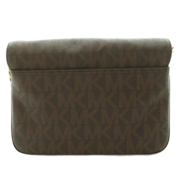【中古】マイケル教科課程 MICHAEL KORS ショルダーバッグ 総柄 ロゴタイプ 茶 赤銅色 ゴールド色合い /BB ■GY18