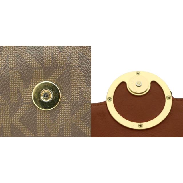 【中古】マイケル教科課程 MICHAEL KORS ショルダーバッグ 総柄 ロゴタイプ 茶 赤銅色 ゴールド色合い /BB ■GY18