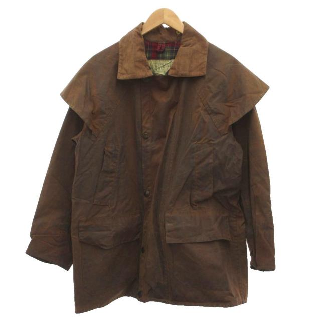 【中古】バックハウス BACKHOUSE オイルドジャケット 茶 ブラウン ハーフ丈 ケープドバック 襟コーデュロイ /SD