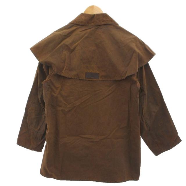 【中古】バックハウス BACKHOUSE オイルドジャケット 茶 ブラウン ハーフ丈 ケープドバック 襟コーデュロイ /SD_1