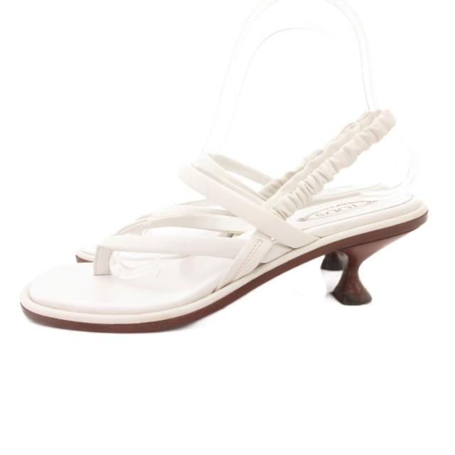 【中古】トッズ TOD'S トングサンダル ヒール ストラップ レザー 37 白 ホワイト /JS ■GY11 レディース_1