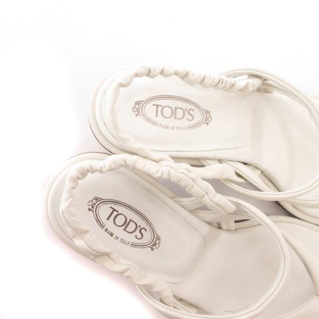 【中古】トッズ TOD'S トングサンダル ヒール ストラップ レザー 37 白 ホワイト /JS ■GY11 レディース_4