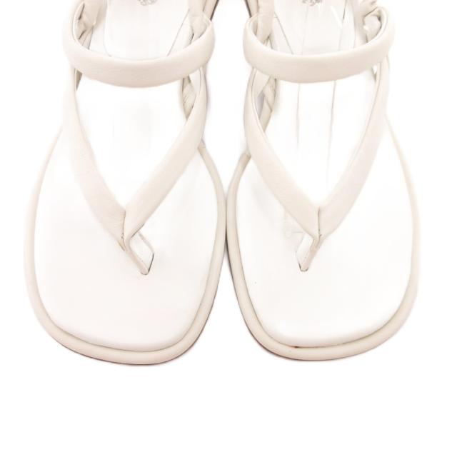 【中古】トッズ TOD'S トングサンダル ヒール ストラップ レザー 37 白 ホワイト /JS ■GY11 レディース_5
