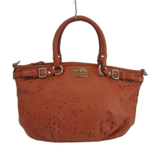 【中古】COACH マディソン なめし革 ソフィア ハンドバック 一肩先 2WAY パンチング ロゴタイプ さくら色 19626