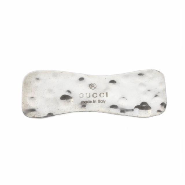 【中古】グッチ GUCCI マネークリップ シルバー色 凹凸加工 /RI ■OS ■GY18 ■OH メンズ レディース