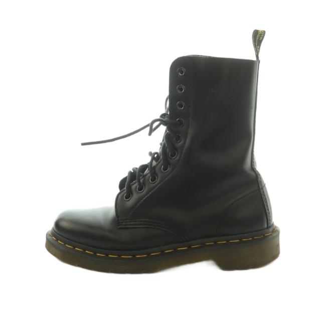 【中古】ドクターマーチン DR.MARTENS ショートブーツ レザー レースアップ UK5 USL7 24.0cm 黒 ■GY18 レディース