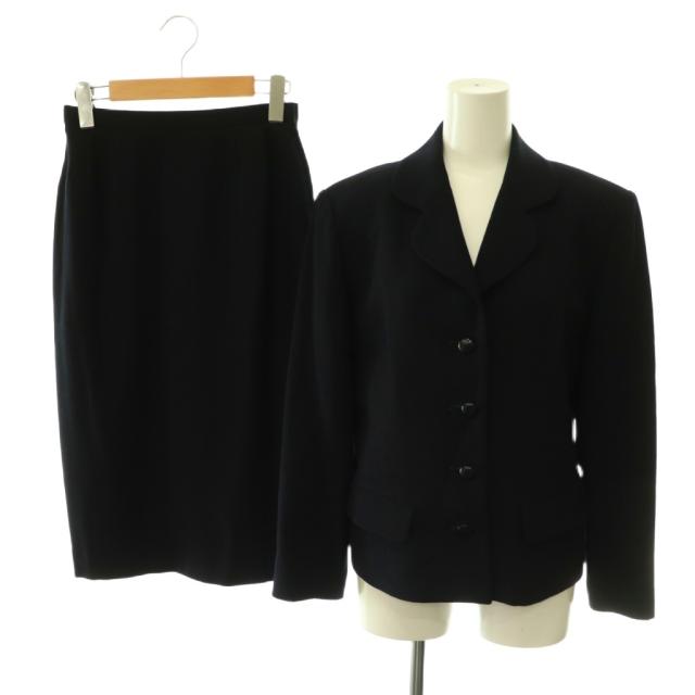 【中古】ハナエモリ HANAE MORI 背広 セットアップ 上衣 スコート 毛糸 タイトスカート 9A3 米国海軍 /DF
