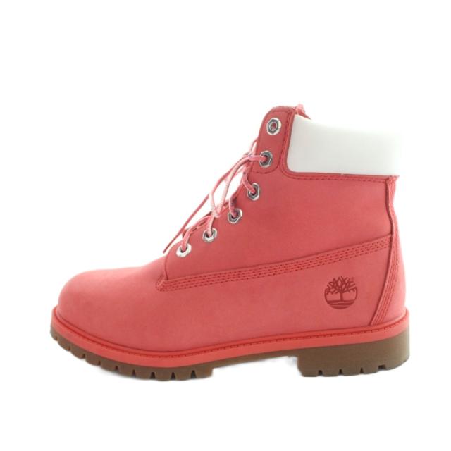 【中古】ティンバーランド Timberland A7598 6インチ プレミアム ショートブーツ レザー ロゴ 24cm ピンク ■GY18