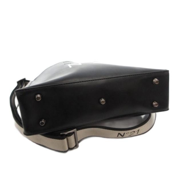 【中古】ヌメロヴェントゥーノ N°21 ショルダーバッグ お手手 2way なめし革 ロゴタイプ ミニ 黒 黒いこと
