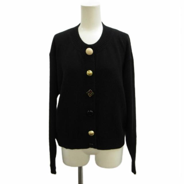 【中古】ドルチェ&amp;ガッバーナ ドルガバ DOLCE&amp;GABBANA ニットカーディガン カシミヤ 38 黒 ブラック 長袖