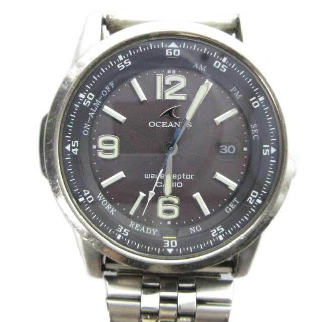 【中古】カシオ CASIO OCW-100TLJ オシアナス 腕時計 ウォッチ ソーラー 黒文字盤 カレンダー付き デイト