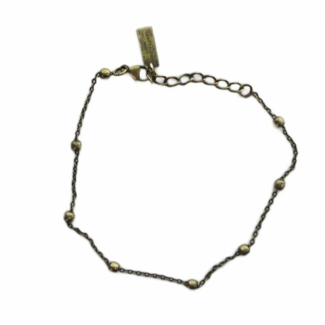 【中古】サンローラン パリ SAINT LAURENT PARIS ブレスレット アクセサリー ロゴ ボール チェーン ゴールド色