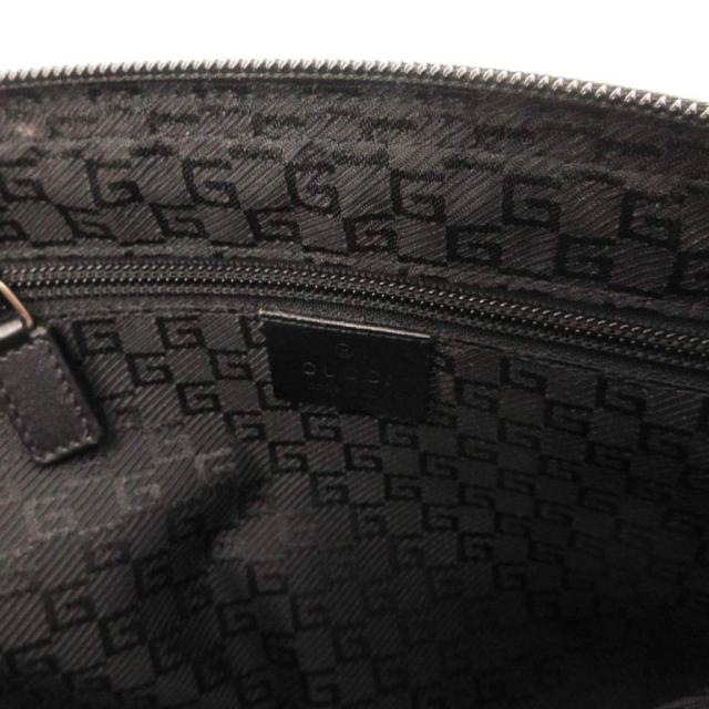 【中古】グッチ GUCCI クラッチペダル御徒面子 二つ目 帆布 ロゴタイプ本塁 黒 黒いこと 018-1607 002404 /JS ■GY18