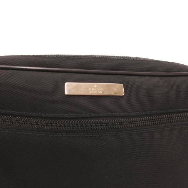 【中古】グッチ GUCCI クラッチペダル御徒面子 二つ目 帆布 ロゴタイプ本塁 黒 黒いこと 018-1607 002404 /JS ■GY18