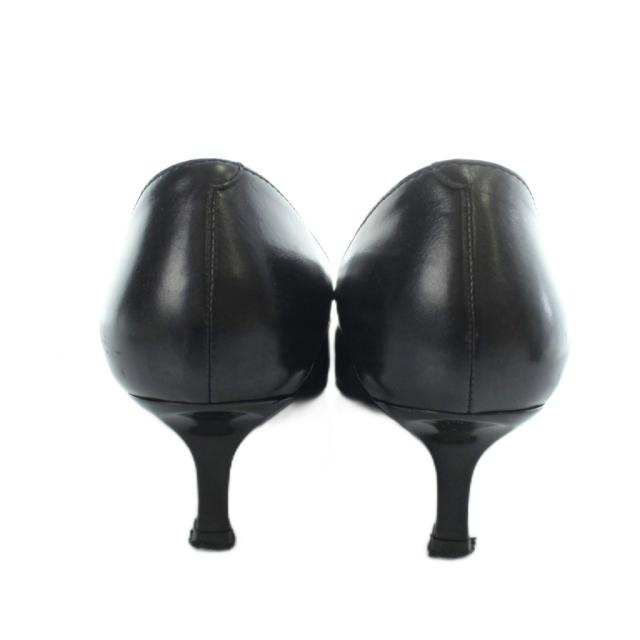 【中古】トッズ TOD'S パンプス ポインテッドトゥ ロゴタイプ なめし革 37 23.5糎 黒 黒いこと ■GY18 /MQ レディース