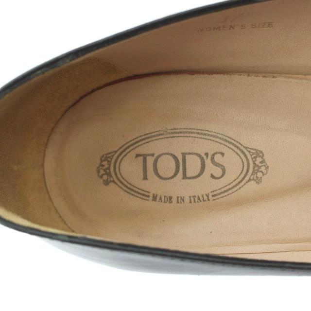 【中古】トッズ TOD'S パンプス ポインテッドトゥ ロゴタイプ なめし革 37 23.5糎 黒 黒いこと ■GY18 /MQ レディース