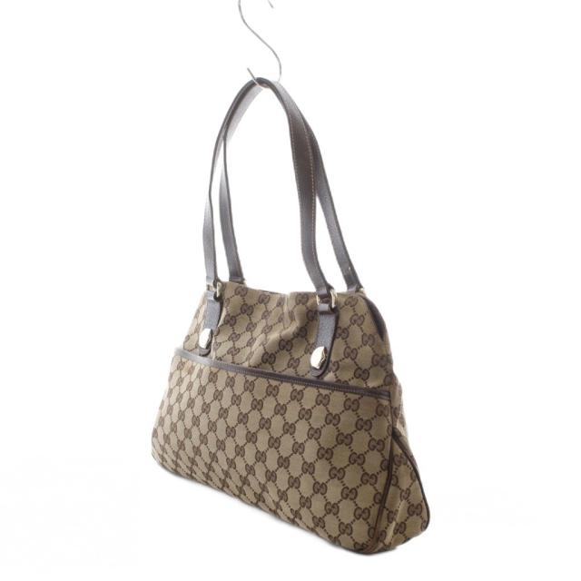 【中古】グッチ GUCCI 163288 GGキャンバス トートバッグ ハンドバッグ ショルダーバッグ ベージュ 茶 ブラウン_2