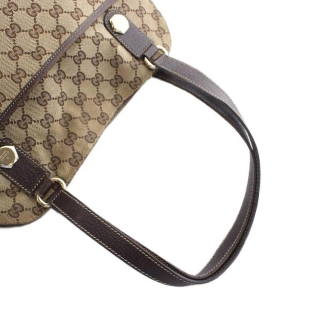 【中古】グッチ GUCCI 163288 GGキャンバス トートバッグ ハンドバッグ ショルダーバッグ ベージュ 茶 ブラウン_4