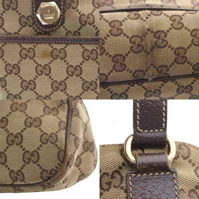 【中古】グッチ GUCCI 163288 GGキャンバス トートバッグ ハンドバッグ ショルダーバッグ ベージュ 茶 ブラウン_7