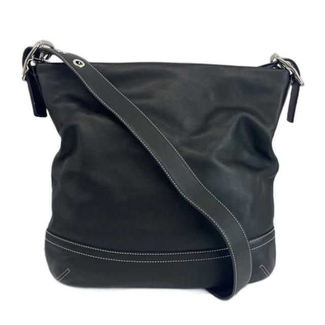 【中古】コーチ職 COACH ショルダーバッグ 差し交わす上半身 なめし革 黒 黒いこと F01414 /XZ ■GY18 レディース