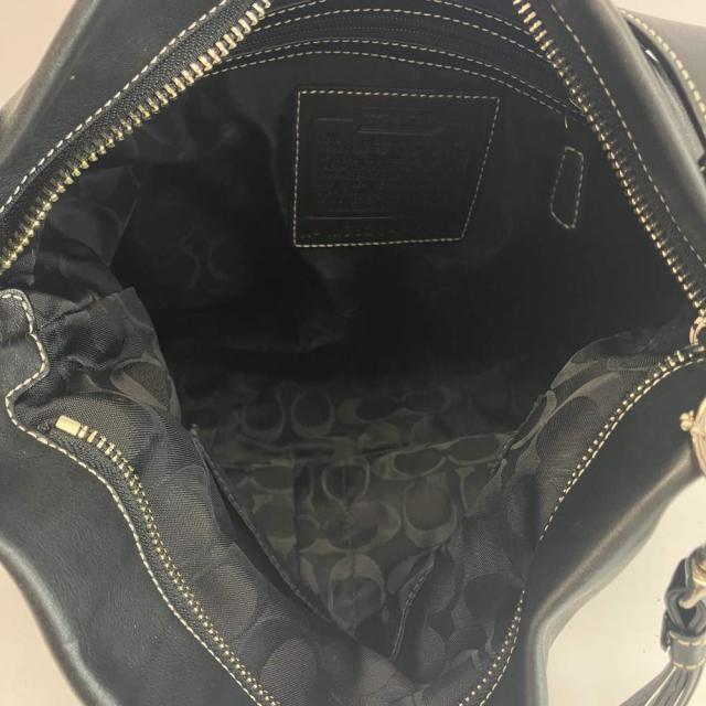 【中古】コーチ職 COACH ショルダーバッグ 差し交わす上半身 なめし革 黒 黒いこと F01414 /XZ ■GY18 レディース