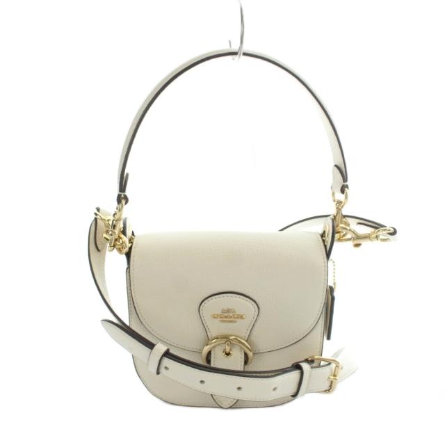 【中古】コーチ COACH C5685 ショルダーバッグ ハンドバッグ 2way ワンハンドル レザー アイボリー ロゴ 白
