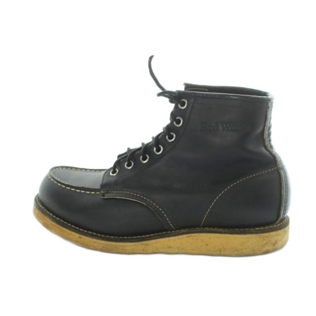【中古】レッドウィング REDWING クラシックモック ショートブーツ ステッチ レザー ロゴ 黒 ブラック ■GY18 /MQ