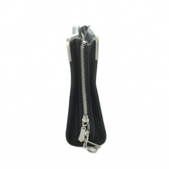 【中古】ジャンポールゴルチエ Jean Paul GAULTIER クラッチペダル御徒面子 二つ目御徒面子 ロゴタイプ なめし革 黒 黒いこと ■GY11 /MQ メンズ