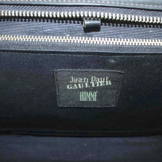 【中古】ジャンポールゴルチエ Jean Paul GAULTIER クラッチペダル御徒面子 二つ目御徒面子 ロゴタイプ なめし革 黒 黒いこと ■GY11 /MQ メンズ
