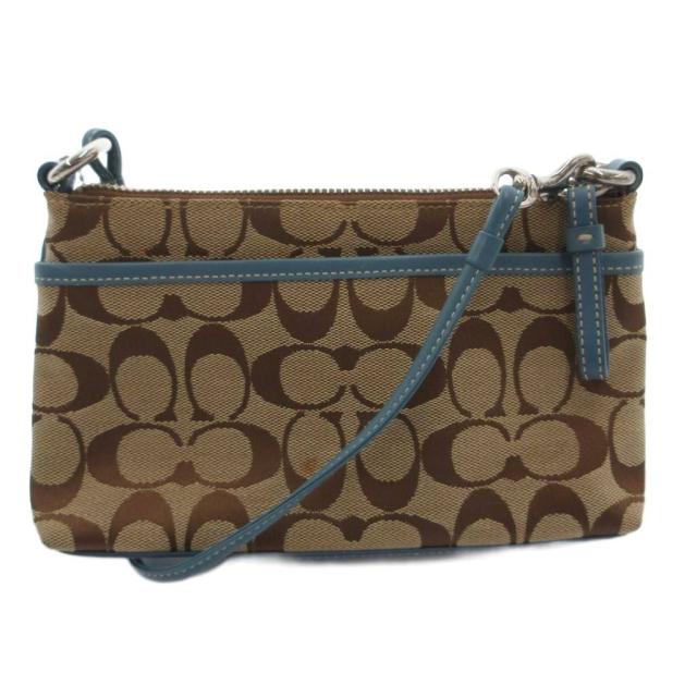 【中古】コーチ職 COACH ショルダーバッグ 帆布 なめし革 ミニ 名書き ベージュ /MX レディース