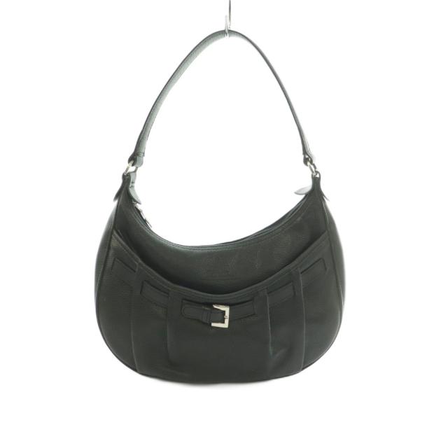 【中古】ロンシャン LONGCHAMP ワンショルダー ハンドバッグ グレインレザー 黒 ブラック /MI ■GY18 レディース