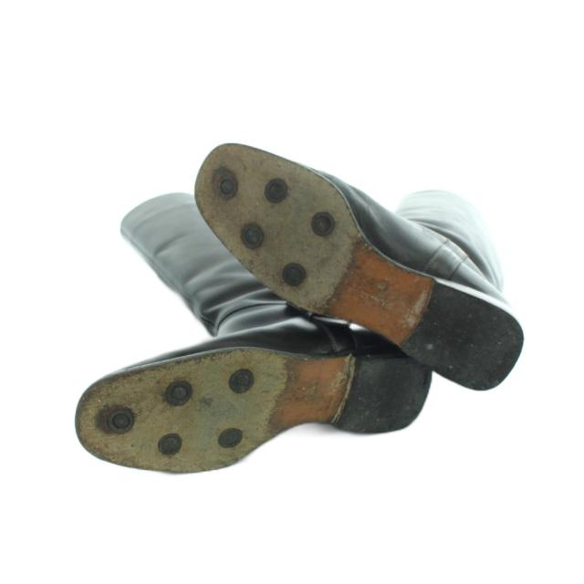 【中古】サルヴァトーレフェラガモ Salvatore Ferragamo ロングブーツ ラウンドトゥ レザー ロゴ 5.5 23cm 黒_4